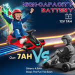 Kart électrique pour enfant 12V, karting enfant, vitesse réglable 3-8 km/h, mode de dérive, 90 x 53 x 99 cm, rouge