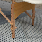 Lit/Table de Massage cosmetique Pliable en Bois 2 Zones crème