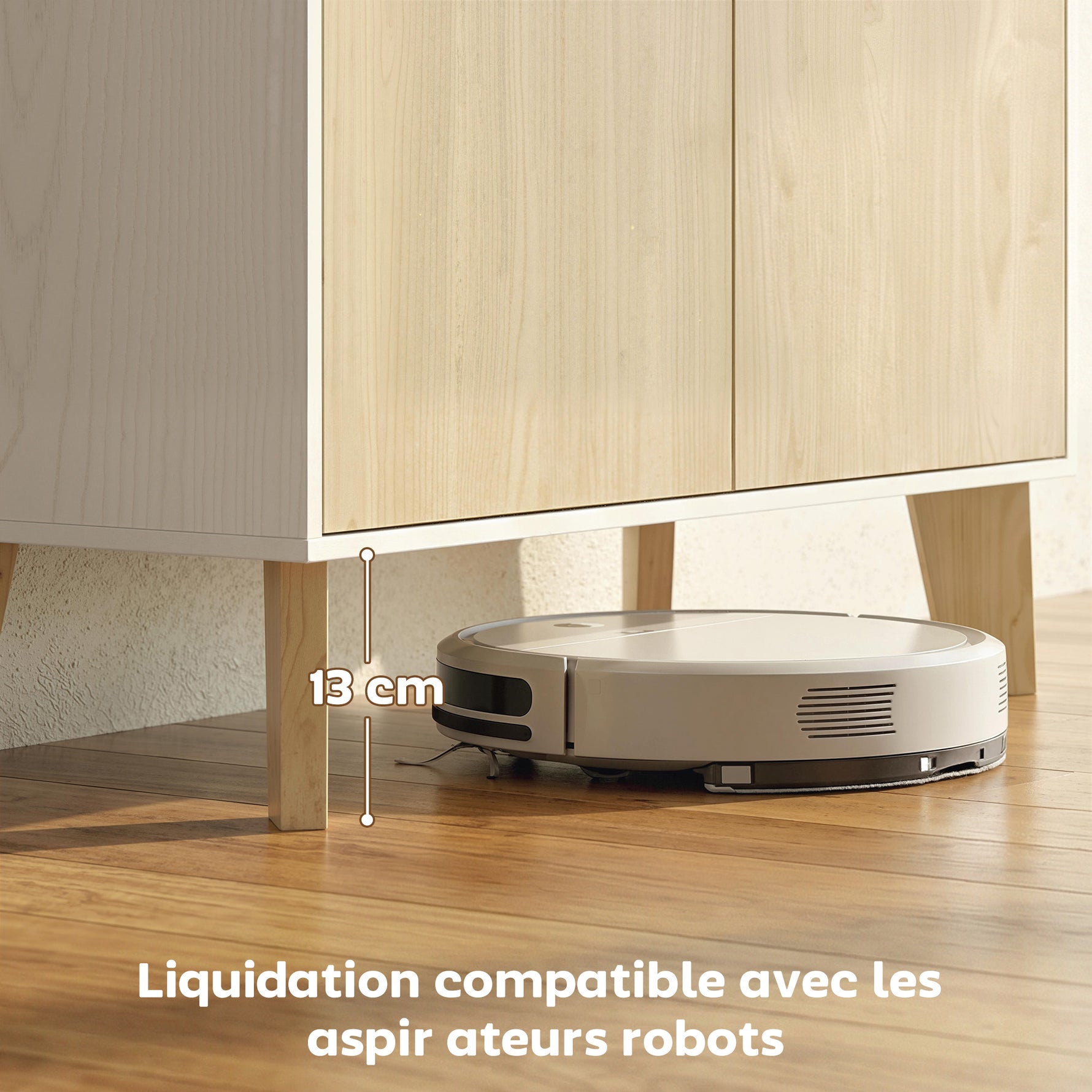 Buffet salon, meuble de rangement à 6 compartiments et portes à fermeture amortie, 80x40x135cm, blanc et bois naturel