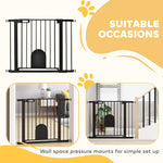 Cancelletto di sicurezza per animali con porta a chiusura automatica e sistema di doppia chiusura, acciaio nero