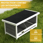 Pondoir nichoir pour poules 3 emplacements avec toit asphalte structure en bois 66 x 37 x 34 cm gris noir