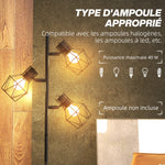 Lampadaire sur pied salon lampe sur pied 3 lumières adaptée aux ampoules E27 (non incluses) 41 x 28 x 169 cm noir