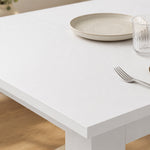Eettafel voor 4 personen met hefblad en verborgen opbergruimte, 120 x 60 x 75,5 cm, wit