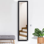 Miroir sur Pied et Mural Rectangulaire, Miroir de Sol Pleine Longueur pour Dressing, Chambre, Salon, 37 x 37 x 154 cm, Noir