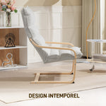 Fauteuil salon fauteuil de loisirs moderne fauteuil chambre avec accoudoirs incurvés, coussins, 67 x 83 x 105 cm, crème
