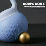 Kettlebell 10 kg, haltère avec poignée Antidérapante ergonomique, haltère à boule, musculation, entraînement, Bleu