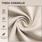 Sgabello da toeletta in ciniglia, sgabello da trucco girevole, sgabello da bar regolabile in altezza 51-66 cm, crema