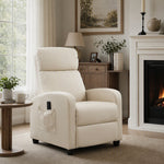 Fauteuil de Relaxation et Massage avec Inclinaison Manuelle Dossier Repose-Pied réglable revêtement synthétique Crème