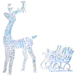 Renne et traîneau lumineux de Noël avec 170 LED blanc chaud, décoration de Noël pour intérieur et extérieur, 60x29x115cm