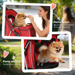 Poussette pour Chien 4 Roues, Chariot Pliable avec Auvent Réglable, Panier de Rangement, 77x44x102cm, Rouge