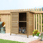 Armoire de jardin abri jardin remise pour outils sur pied dim. 87L x 46,5l x 96,5H cm  étagère portes persiennes toit bitumé jaune