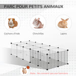 Lot de 2 enclos pour petits animaux design DIY cage modulable pour cochon d'Inde lapin chinchillas