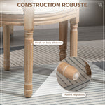 Set de 2 sillas de comedor - Silla de salón medallón estilo Luis XVI - Madera maciza tallada, patinada - Respaldo de rejilla - Aspecto lino crema