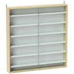 Vitrine pour collection vitrine murale 80 x 9,5 x 83 cm 6 étagères réglables en hauteur 2 portes coulissantes en verre