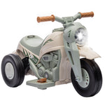 Moto elettrica per bambini 2-5 anni, 3 ruote, 6 V, 3 km/h, con funzione bolle, effetti luminosi e sonori, bianco crema