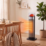 Keramik-Zusatzheizung 2000W, Elektrischer WLAN-Heizkörper, App- & Sprachsteuerung, 5 Modi, 3D-Flammeneffekt, Schwarz