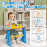 Piano enfant électronique 37 touches, avec micro, tabouret, lumière LED, fonction d'enregistrement et de relecture