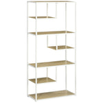 Bibliothèque étagère de rangement à 7 niveaux cadre en acier style industriel 83 x 34 x 180 cm chêne