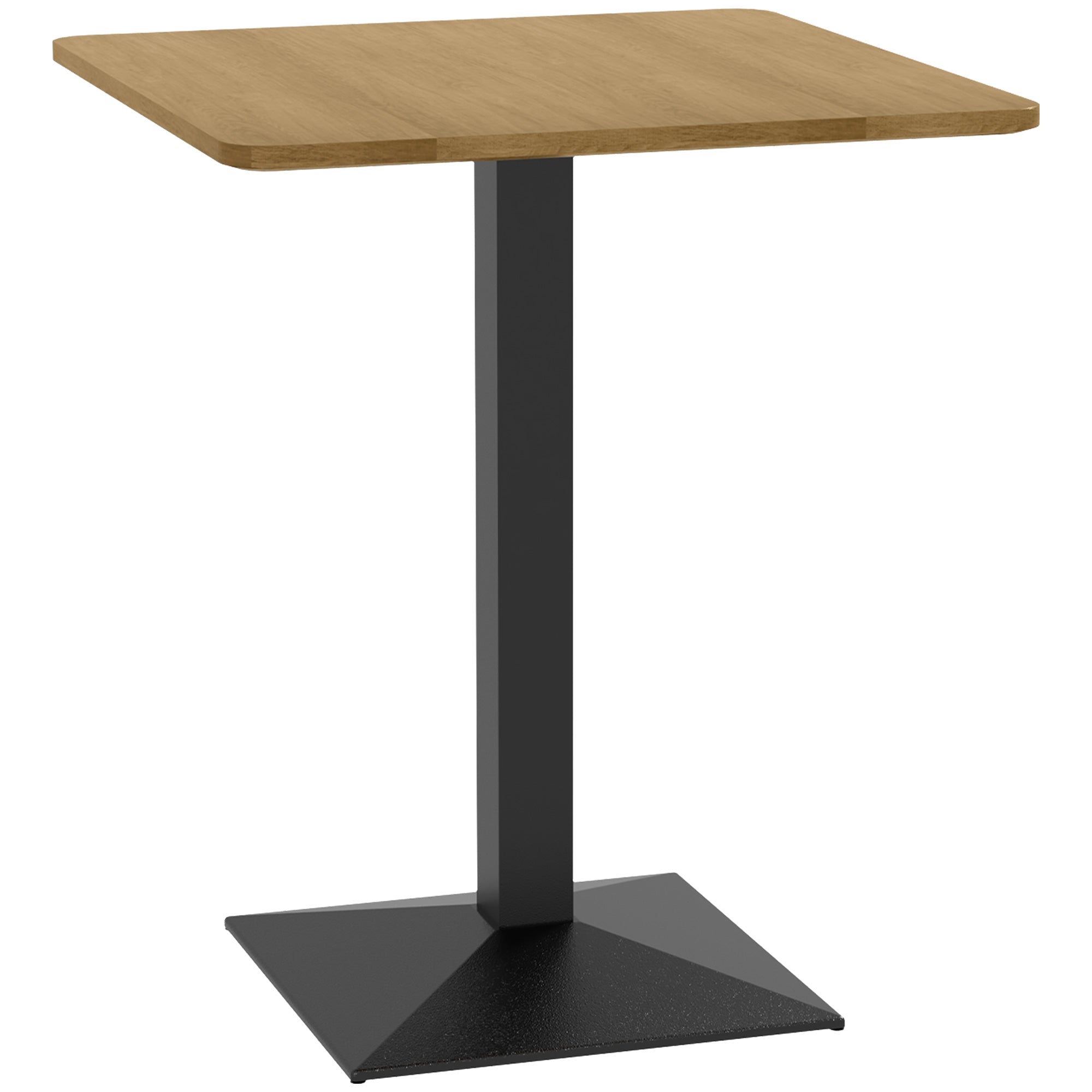 Quadratischer Esstisch für 2 Personen 70x70x75cm Küchentisch Tischplatte in Holzoptik Gestell aus dunkelbraunem Stahl