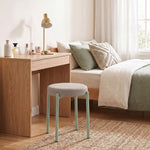 Lot de 4 Tabourets Empilables Ronds avec Assise Rembourrée, sans Dossier, Gain de Place, 45 x 45 x 47,5 cm, Marron Cair