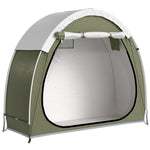 Tente à Vélo Abri de Vélo Portable pour 2 Vélos Imperméable avec poche sac transport Tissu Oxford 200 x 80 x 170 cm vert