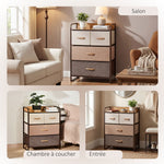 Meuble de Rangement chiffonnier 4 tiroirs en Tissu 58 x 29 x 78,5 cm multicolore