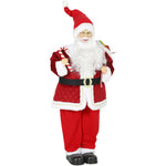 120 cm-tako Aita Noel animatua musikarekin, Gabonetako apaingarri kantari buru-mugikorra, soinu eta ukimen bidez aktibatzen dena, gorria
