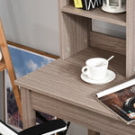 Bureau avec rangement bibliothèque en bois moderne avec étagères et grand plateau pour petits espaces maison