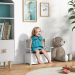 Coffre à jouets pour enfants 2 en 1 et banc avec dossier et accoudoirs - vérin pneumatique 68,5L x 34l x 58H cm
