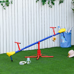 Balançoire à bascule pour enfant 3 à 8 ans trébuchet rotatif 360° pied 4 tiges poignée 184 x 76 x 71 cm, multicolore