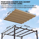 Toile de Toit pour Pergola Tonnelle Rétractable de 3 x 3 m - Toile Uniquement 250 x 255 cm, Ecru