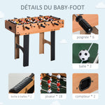 Mini Table multi jeux 4 en 1 babyfoot billard air hockey ping-pong avec accessoires en bois 92L x 78l x 80H cm