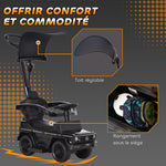 Porteur Enfants Voiture Enfant Multi-équipée 12-36 Mois klaxon Marche-Pieds, Garde-Corps et ombrelle Noir