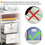 Support d'imprimante à 2 tiroirs meuble de rangement sur roulettes étagères ouvertes et placard, 100 x 35 x 65 cm, blanc