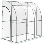 Serre de jardin adossée, serre de balcon, bâche renforcée PVC, 2 portes enroulables, 214 x 118 x 212 cm, transparent