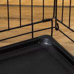 Lot de 2 cages pour chiens caisse de transport pliante pour chien en acier noir 92 x 57 x 62,5 cm