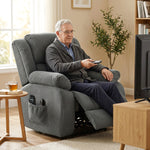 Fauteuil releveur électrique massage et chauffage avec repose-pied, dossier inclinable, télécommande et poche latérale