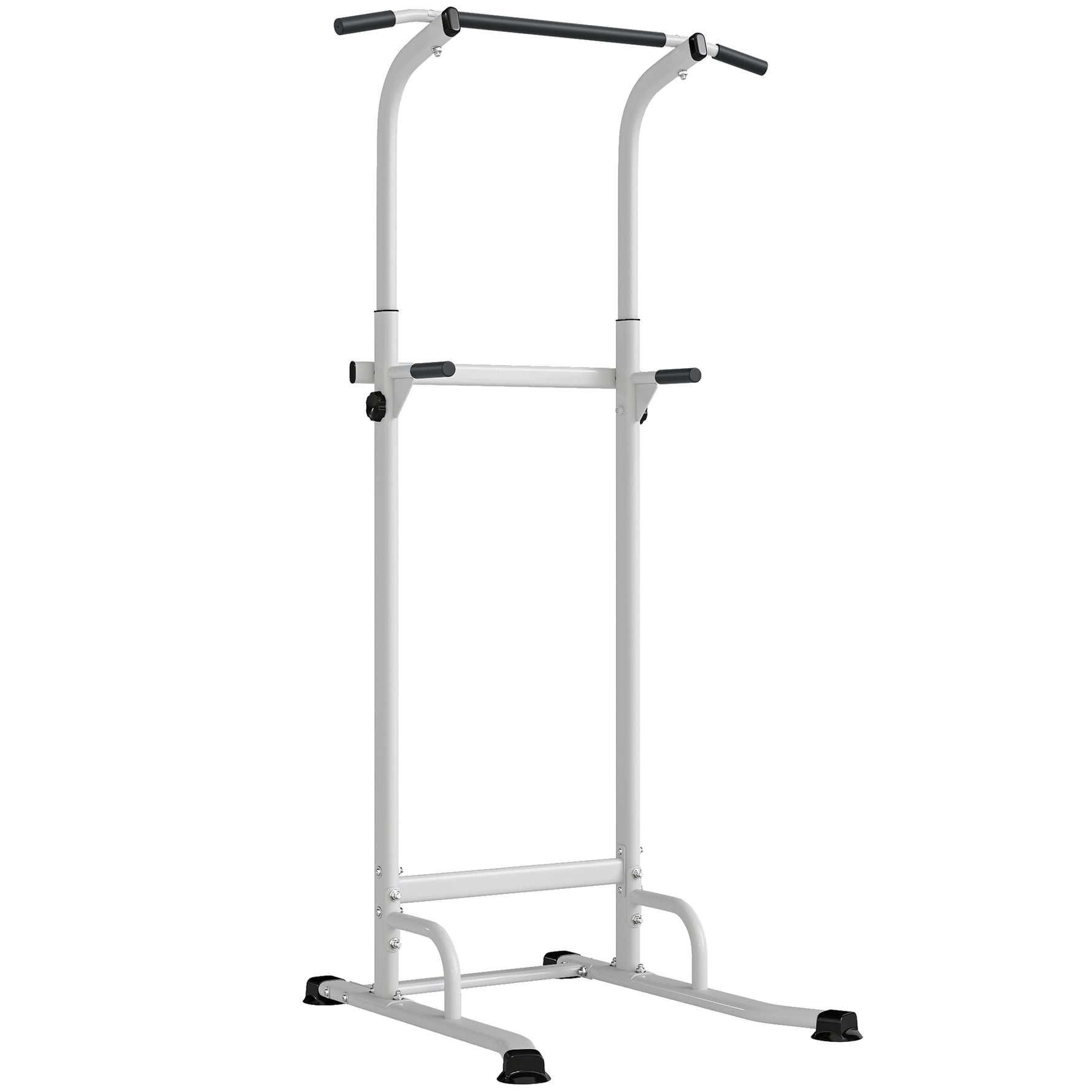 Power tower dip barre de traction autoportante réglable en hauteur cadre acier 91,5 x 97,5 x 176,5-227 cm pour la maison