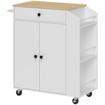 Îlot central cuisine mobile desserte cuisine avec tiroir étagère réglable placard à deux portes 82 x 38 x 86,5 cm blanc