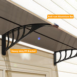Toldo para puerta marquesina de policarbonato, toldo para puerta de entrada con borde de aluminio contra la lluvia y rayos UV