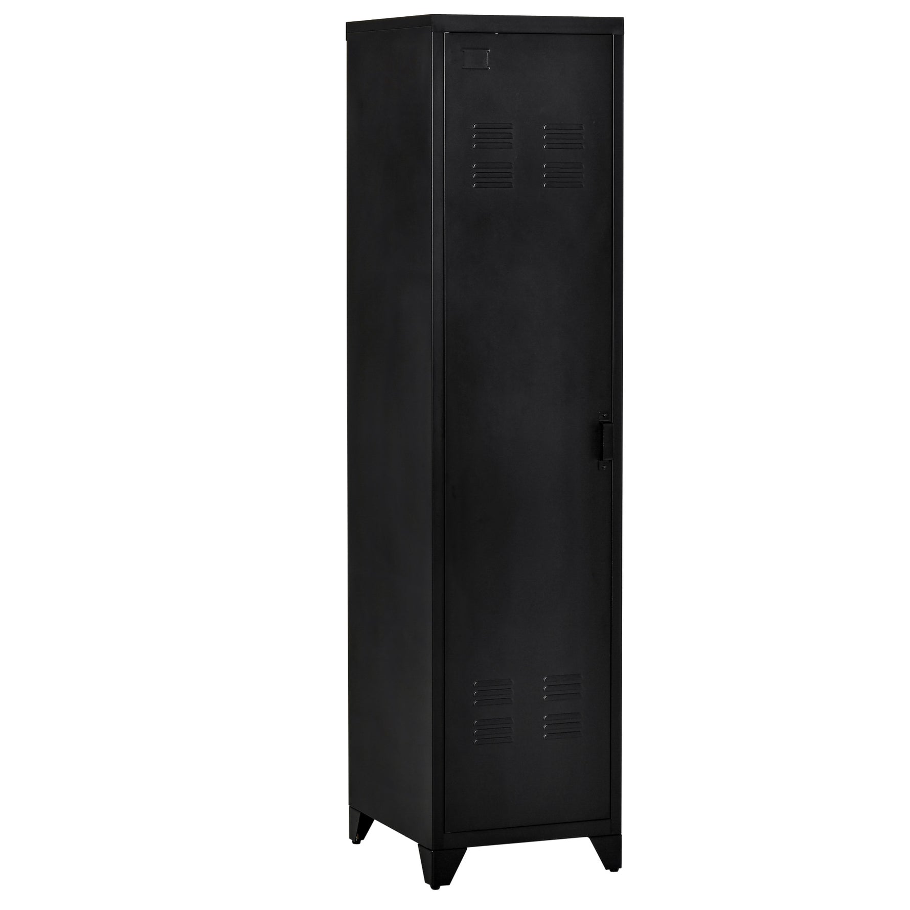 Armoire de Rangement compacte en métal casier style industriel avec 3 étagères, 1 tringle 43L x 50l x 180H cm
