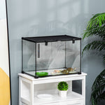 Boîte à reptiles boîte d'élevage de reptiles habitat de terrarium couvercle coulissant treillis métallique thermomètre