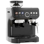 Espressomaschine 1600 W mit Mahlwerk, Dampfdüse, italienischer 15-Bar-Pumpe, 2-L-Wassertank, schwarz