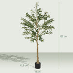 Olivier artificiel 150 cm plante artificielle intérieur, fausse plante décoration pour maison, bureau, salon, chambre