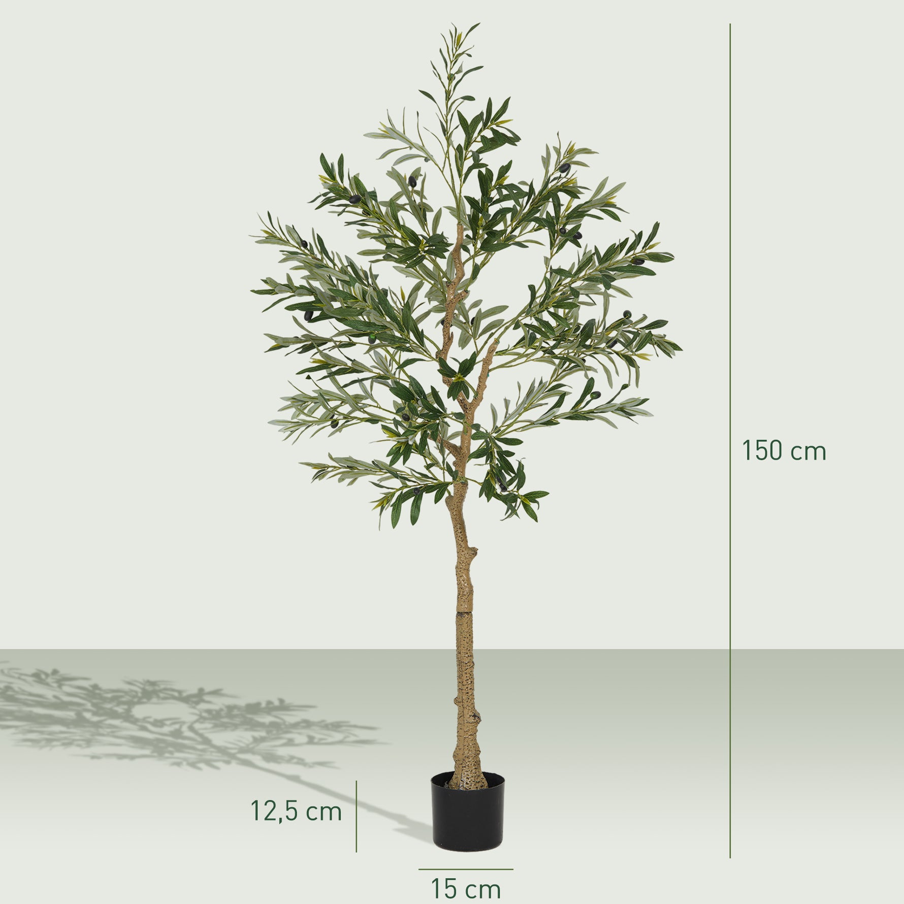 Olivier artificiel 150 cm plante artificielle intérieur, fausse plante décoration pour maison, bureau, salon, chambre