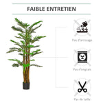 Palmier Artificiel H.1,85 m Arbre Artificiel Tronc Branches Lichen Feuilles Grand réalisme Pot Inclus