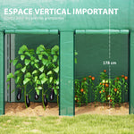 Serre de jardin 2 m² serre à tomates 2 portes zippées enroulables acier PE haute densité anti-UV 2 x 1 x 1,78 m vert