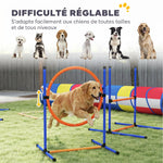 Équipement d'Agilité pour Chien 12 Pièces, 4 Tunnels, Sauts Ajustables, Anneau, Slaloms, 357x65x68cm, Multicolore