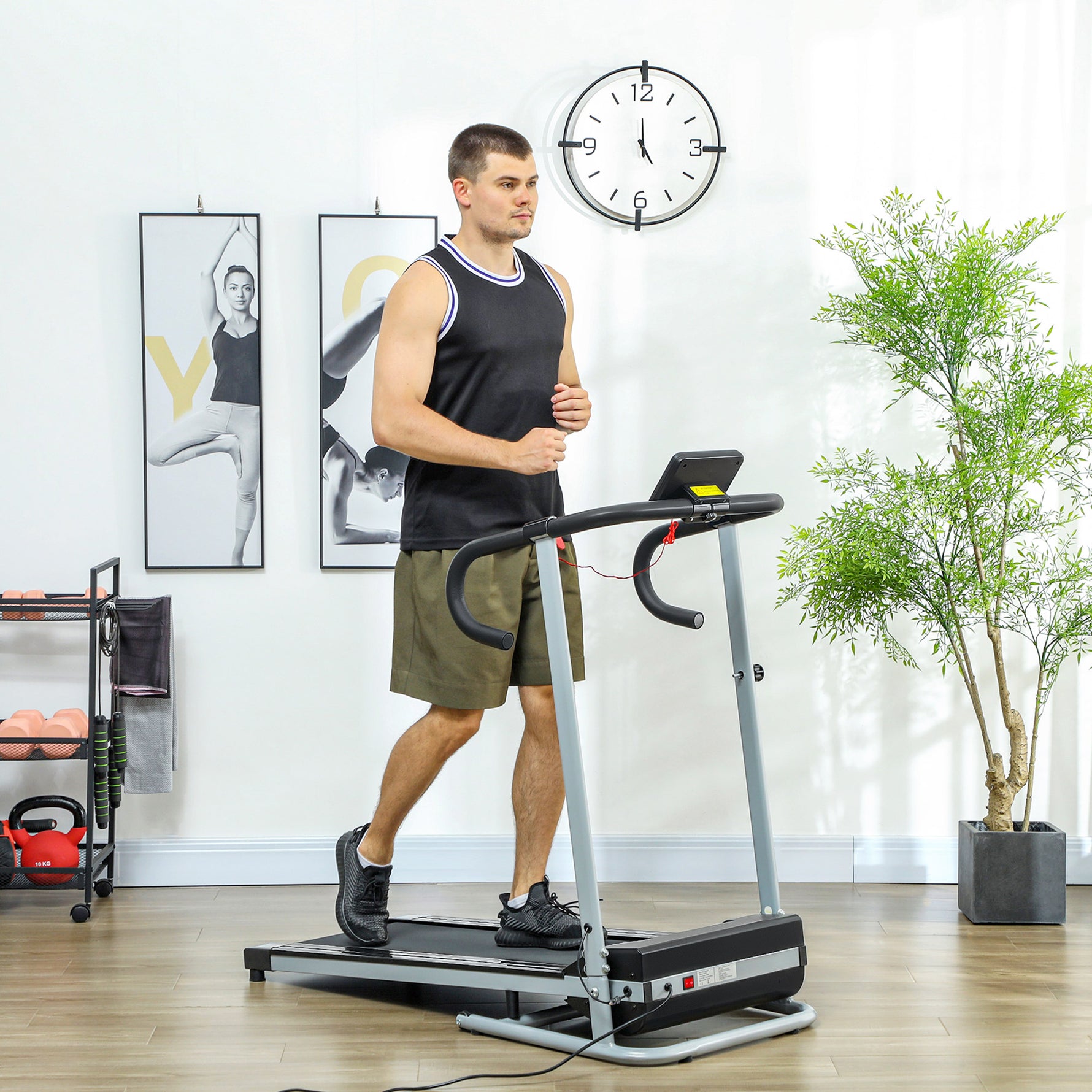 Tapis de course Fitness électrique pliable - .fr x FFHandball - 1 à 10 Km/h écran multifonctions - puissance 500 W