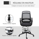 Fauteuil de bureau chaise de bureau assise haute réglable tabouret de bureau pivotant 360° maille respirante